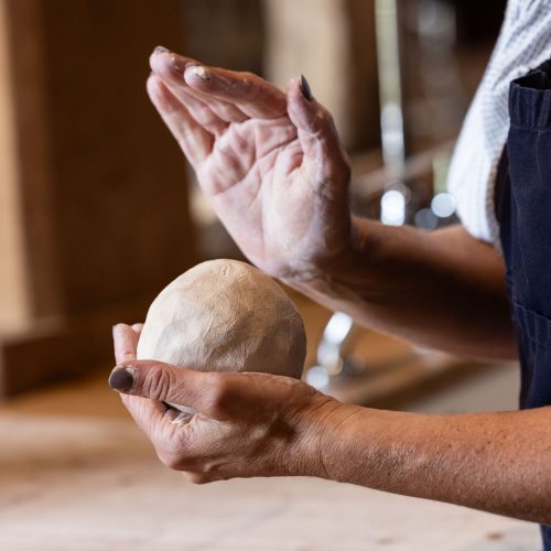 Making a ball of clay